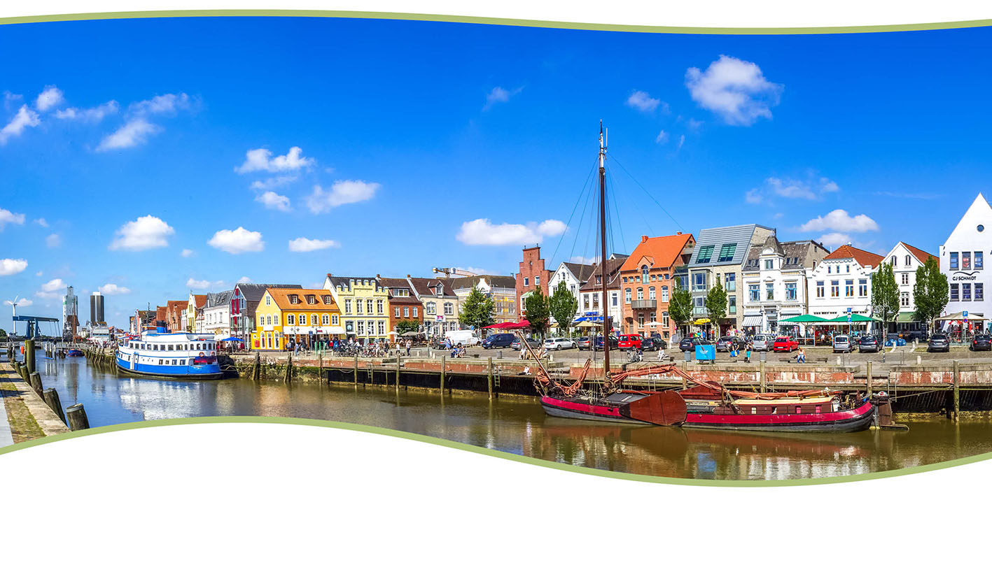 Ein Bild des Hafens ins Husum.