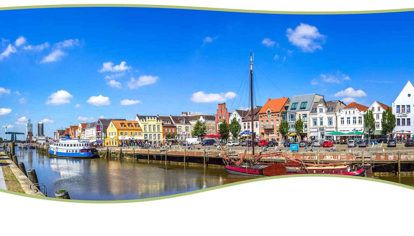 Ein Bild des Hafens ins Husum.